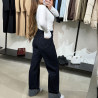 Jean bleu wide leg taille haute