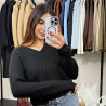 Pull col V en maille fine