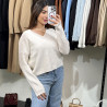 Pull col V en maille fine