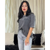 T-shirt oversize délavé à broderie