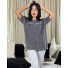 T-shirt oversize délavé à broderie