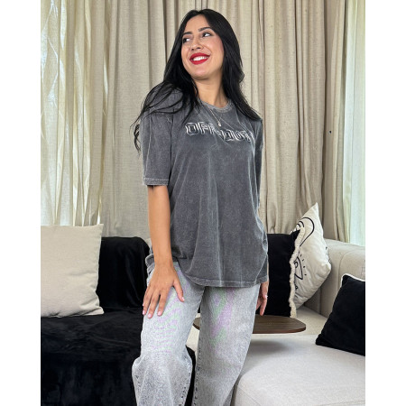 T-shirt oversize délavé à broderie