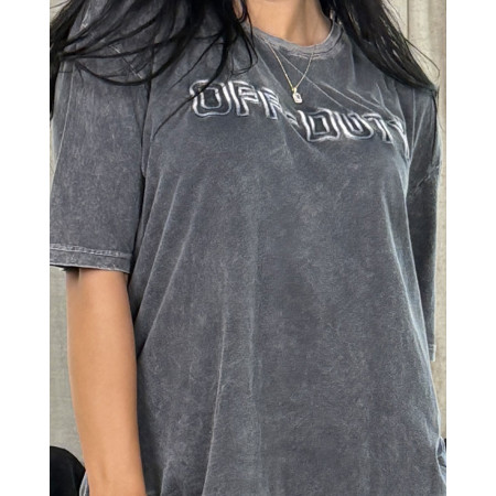 T-shirt oversize délavé à broderie