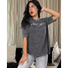 T-shirt oversize délavé à broderie