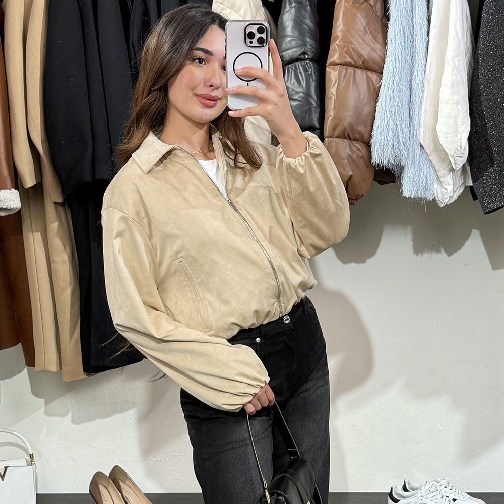 Veste bomber en daim