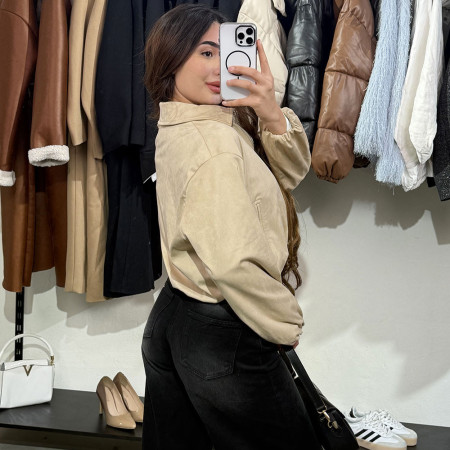 Veste bomber en daim