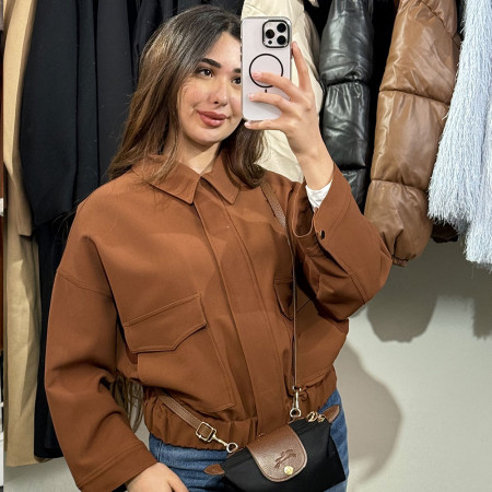 Veste oversize courte à poches