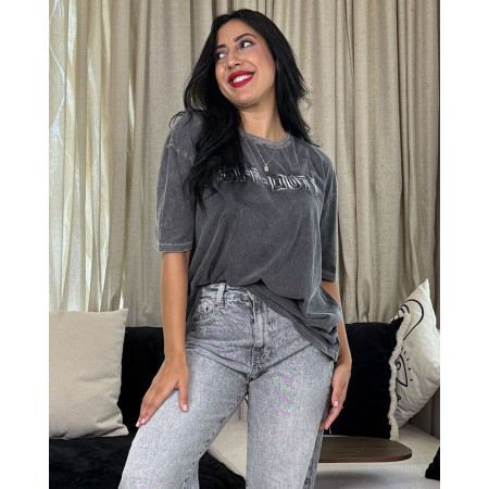 T-shirt oversize délavé à broderie