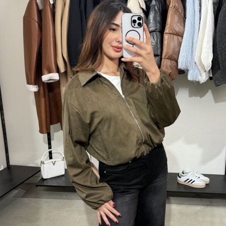 Veste bomber en daim