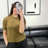 Pull demi manches en maille torsde