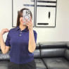 Pull demi manches en maille torsde