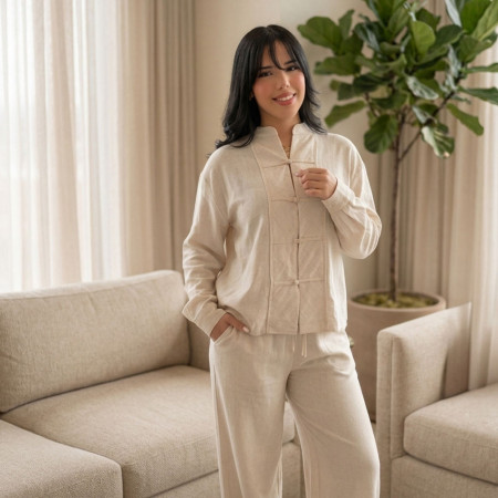 Ensemble style chinois en lin