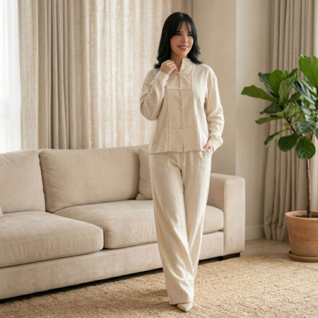 Ensemble style chinois en lin