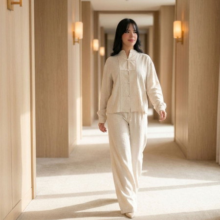 Ensemble style chinois en lin