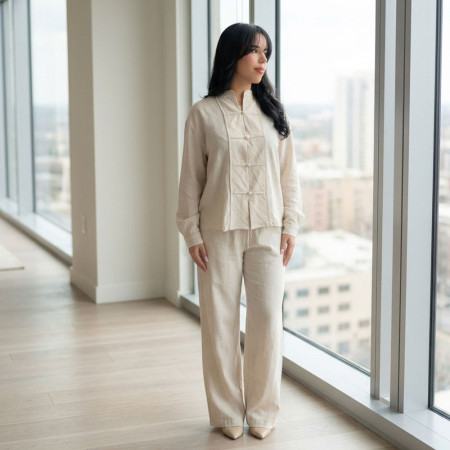 Ensemble style chinois en lin