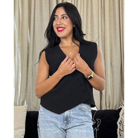 Gilet de costume d'ensemble asymétrique