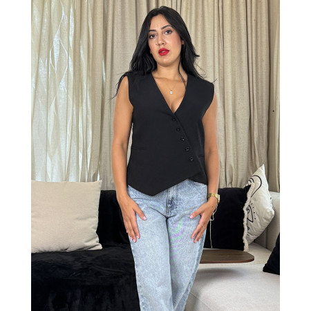 Gilet de costume d'ensemble asymétrique