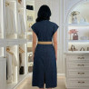 Robe en jeans élastique avec ceinture