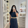 Robe en jeans élastique avec ceinture
