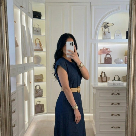 Robe en jeans élastique avec ceinture