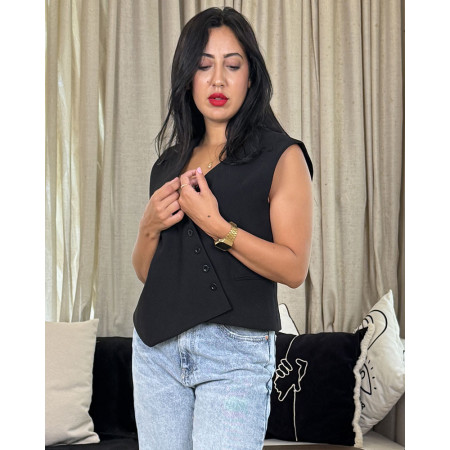 Gilet de costume d'ensemble asymétrique