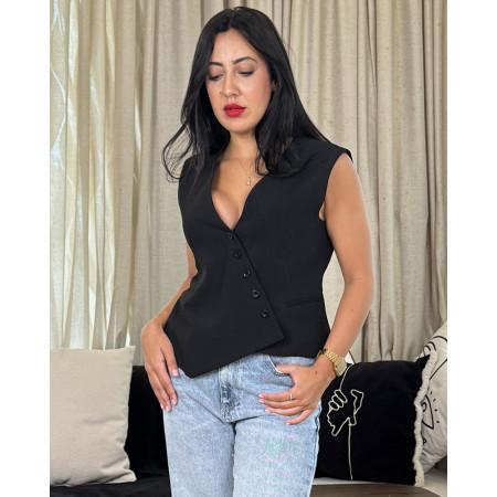 Gilet de costume d'ensemble asymétrique