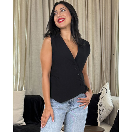 Gilet de costume d'ensemble asymétrique