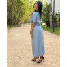 Robe over size en tencel à bouttons et cordon de serrage