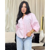 Chemise oversize boutonnée en popeline à Manches larges repliées