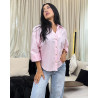 Chemise oversize boutonnée en popeline à Manches larges repliées