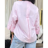 Chemise oversize boutonnée en popeline à Manches larges repliées