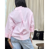 Chemise oversize boutonnée en popeline à Manches larges repliées