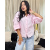 Chemise oversize boutonnée en popeline à Manches larges repliées