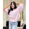 Chemise oversize boutonnée en popeline à Manches larges repliées
