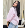 Chemise oversize boutonnée en popeline à Manches larges repliées