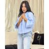 Chemise oversize boutonnée en popeline à Manches larges repliées