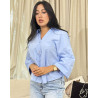 Chemise oversize boutonnée en popeline à Manches larges repliées
