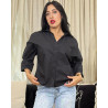 Chemise oversize boutonnée en popeline à Manches larges repliées