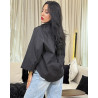 Chemise oversize boutonnée en popeline à Manches larges repliées