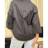 Chemise oversize boutonnée en popeline à Manches larges repliées