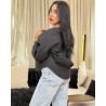 Chemise oversize boutonnée en popeline à Manches larges repliées