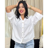 Chemise oversize boutonnée en popeline à Manches larges repliées