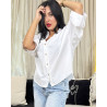 Chemise oversize boutonnée en popeline à Manches larges repliées