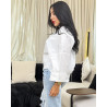 Chemise oversize boutonnée en popeline à Manches larges repliées