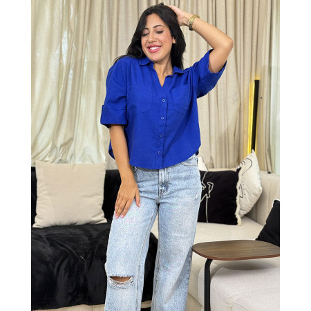 Chemise en lin avec poche