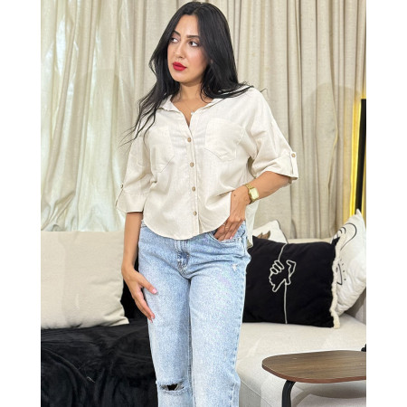 Chemise en lin avec poche