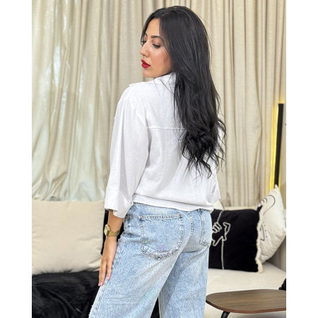 Chemise en lin avec fausses poches poitrines