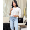 Chemise en lin avec fausses poches poitrines