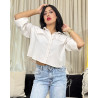Chemise en lin avec fausses poches poitrines