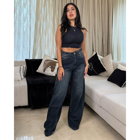 Jean cargo oversize avec multi-poches